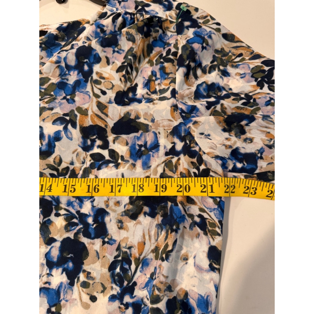 Zac & Rachel Blouse Large Blue White Floral - Picture 6 of 10